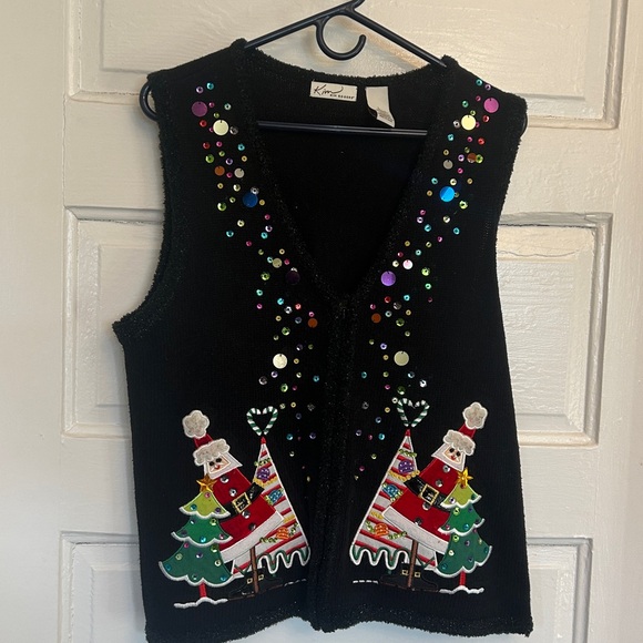 Kim Rogers Black Holiday Sweater Vest - Picture 2 of 7